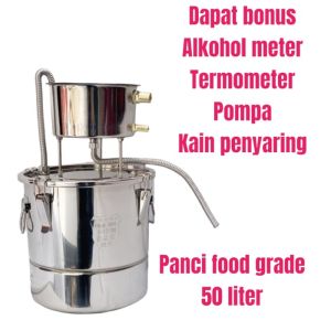 PANCI DESTILASI PANCI PENYULINGAN  STAINLESS FOOD GRADE  50 LITER