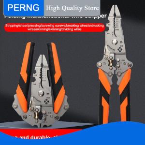 [PERNG] Tehe 14ใน1เครื่องแยกสายไฟอเนกประสงค์พับได้สำหรับตัดลวดจีบดึงเครื่องมือช่างไฟฟ้า