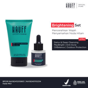 HAUFF BRIGHTENING SET | Paket Skincare Pria | Mencerahkan Wajah | Menyamarkan Noda Hitam