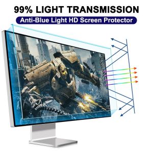 Hanging Blue Light Blocking Screen Filter 14‑27Inch 16:9 PC Monitor Anti‑UV Acrylic Eye Protection