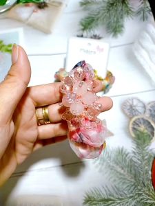 Cột tóc đính hạt pha lê - Dây cột tóc voan hoa 2 lớp đính đá M1