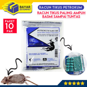 [Paket 10 Pak] Racun Tikus PETROKUM Umpan Pembasmi Basmi Tuntas Manjur Obat Anti Curut Ori Original