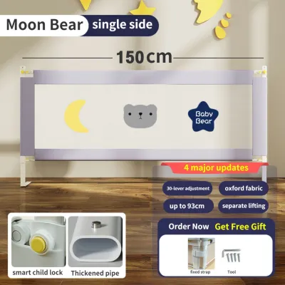 Bed Rails for Baby Queen/King Size Safety Guard with Easy Slide Down Design