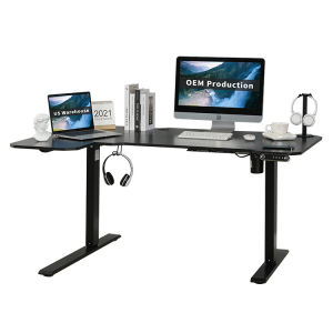 Large L Shape Corner Desk Motorized Table with Height Adjustment