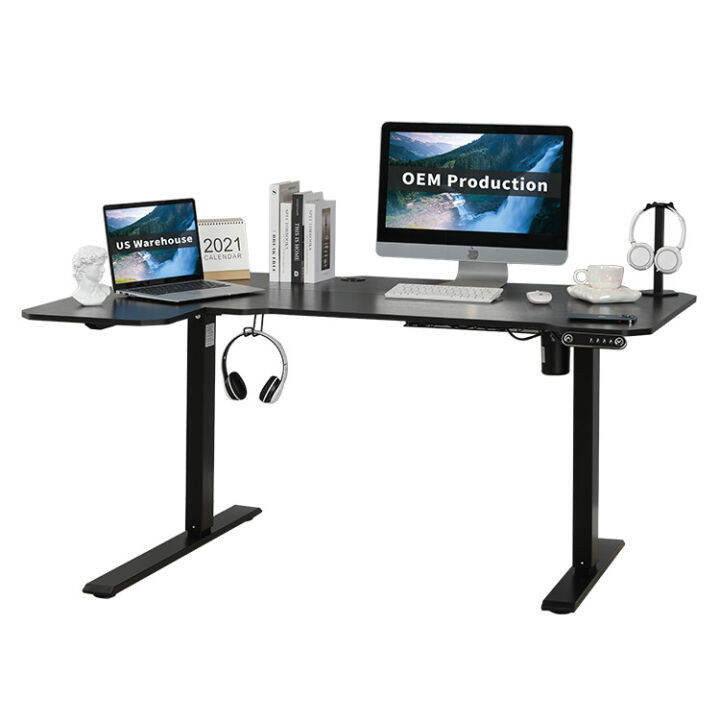 Large L Shape Corner Desk Motorized Table with Height Adjustment | Lazada