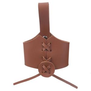 Protective PU Leather Cup Holder for Coffee and Beer Enthusiasts Adjustable Strap Mug Cover Horn Shape Beverage Holsters
