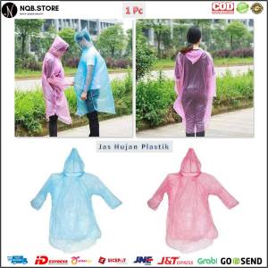 Jas Hujan PLASTIK Bening Sekali Pakai Ponco Darurat Mantel DISPOSABLE Raincoat Poncho