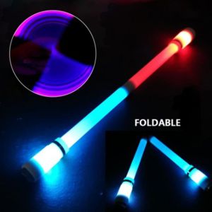 LIFE SHOPS Fashion Funny Finger Game School Supplies Kids Gift LED Flash Gel Pen Stationery  Light Balance Pen Rotating Light Pen Luminous Spinning Pen Foldable Spinning Pen