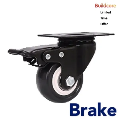 50mm (2”inch)PU Caster Castor Swivel & Fix & Brake Caster Wheel Roller 50kg Heavy Duty Roller Roda Custer
