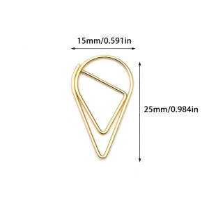 50PCS Gold Paper Clips Document Paper Clips Bookmark Creative Paper Clip Financial Ledger Wanzi Clip