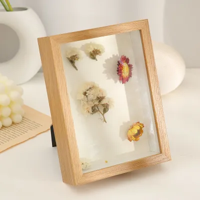 SG Stock 10inch Simple DIY Photo Frame Hollow 3CM Glass Shadow Box for Wedding Flower Dry Flower Specimen Plant Art Collection/Valentines Day Gift