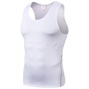 Men Compression Sport Vest Tank Boy Base Layer Sleeveless Sweatshirt Tight Cycling Basketball Fitness Running Top Quick Drying