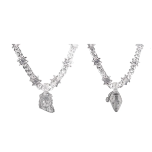 Clear Acrylic Pendant Necklace Rock Party Jewelry Fashion Male Jewelry Acrylic Texture Present for Fashion Enthusiasts