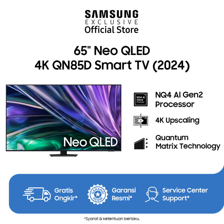 Samsung Smart TV AI 65" Neo QLED 4K QN85D | NQ4 AI Gen2 Processor | 4K AI Upscaling | QA65QN85DBKXXD