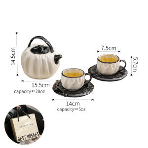 ฝรั่งเศสวินเทจจีบชุดเซรามิคชุดเครื่องใช้ในครัวเรือนแสงหรูหราพรีเมี่ยมรู้สึกน้ำชุดของขวัญแต่งงานใหม่