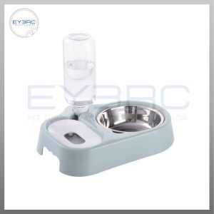 2 in 1 Automatic Pet Feeder with Bottle Rounded Design for Dogs Cats Easy Clean Compact Size Fresh Food Refill