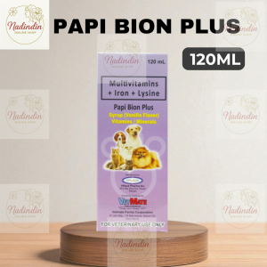 Papi Bion Plus: 120mL Multivitamins + Iron + Lysine for Dogs and Cats