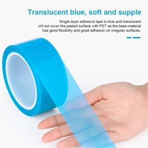 High Temperature PET Film Tape Heat Resistant Polyester Silicone Adhesive Tape No Residue Refrigerator Blue PET Holding Tape