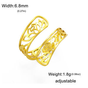 SKYRIM Golden Hollow Lotus Ring Openning Adjustable Fashion Ring Classical Elegant Ring for women