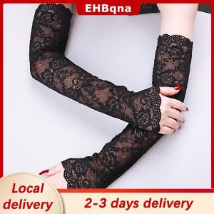 [COD]  HOT SALE Ship within 24 hours Summer Sun Protection Gloves Ice Lace Sleeves Driving Uv Blocking Arm Sleeves