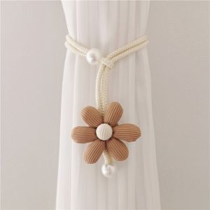 AODDO 1 PCS Flower Shape Curtain Tieback Elastic Band Cartoon Curtain Rope Holders Fashion Adjustable Window Curtain Buckles Kids Room