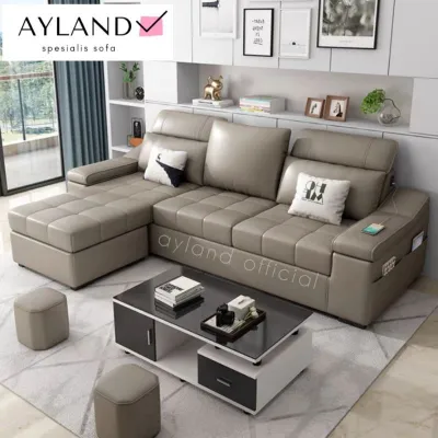 Sofa Kulit Leter L Ruang Tamu Fullset