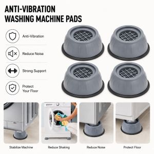4Pcs Washing Machine Foot Pads Anti-Vibration Washing Machine Stand Stabilize and Sound Reducing