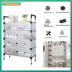 Multi-Functional Shoe Organizer with Metal Frame Durable Shoe Cabinet for Bedroom and Entryway