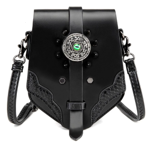 Gothic Punk Shoulder Bag for Women Evil Eyes Pattern Leather Crossbody Bags Satchel for Music Festivals and Street Style