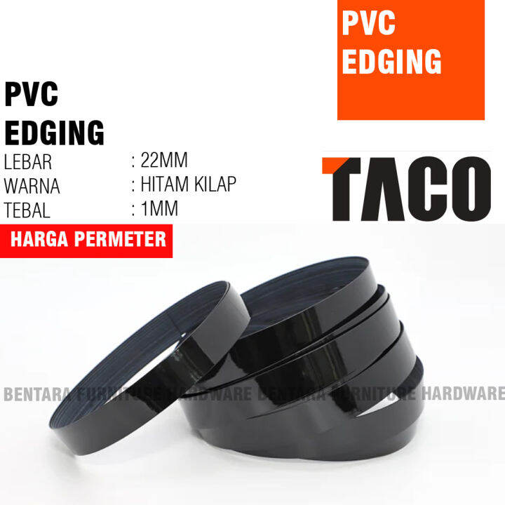 Mm Taco G Pvc Edging Hitam Kilap Hpl Edging Cm Black Gloss Lazada Indonesia