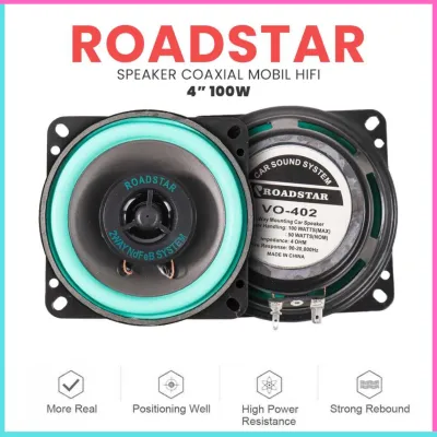 COD Cepat ROADSTAR Speaker Coaxial Mobil HiFi 4 Inch 100W 1 PCS - Speaker Pintu Mobil full bass Grand Max Avanza Truk Canter HiFi 6.5 VO-402