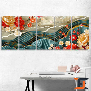 AFTEREAT HIASAN DINDING SET ISI 5 (15X30CM) ABSTRACT AESTHETIC JEPANG PAJANGAN KAYU DEKORASI RUMAH