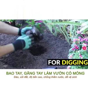Bao Tay Làm Vườn - Găng Tay Bảo Hộ Có Móng Vuốt Chuyên Dụng Bới Đất