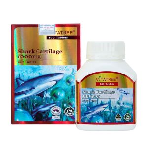 Viên uống Sụn cá mập Vitatree Shark Cartilage 1000mg 100 Viên - Bổ sung dưỡng chất cho khớp  giúp giảm đau  sưng khớp  - ĐẦY ĐỦ TEM  CHECK MÃ.