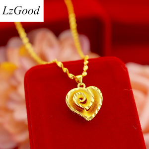 【Giao Hàng Nhanh】vòng Cổ Mặt Hoa Hồng Vàng 18K Thời Trang Vòng Cổ Trái Tim Đào Chạm Khắc Bằng Tay Cho Nữ Trang Sức Tinh Tế Quà Tặng Ngày Lễ