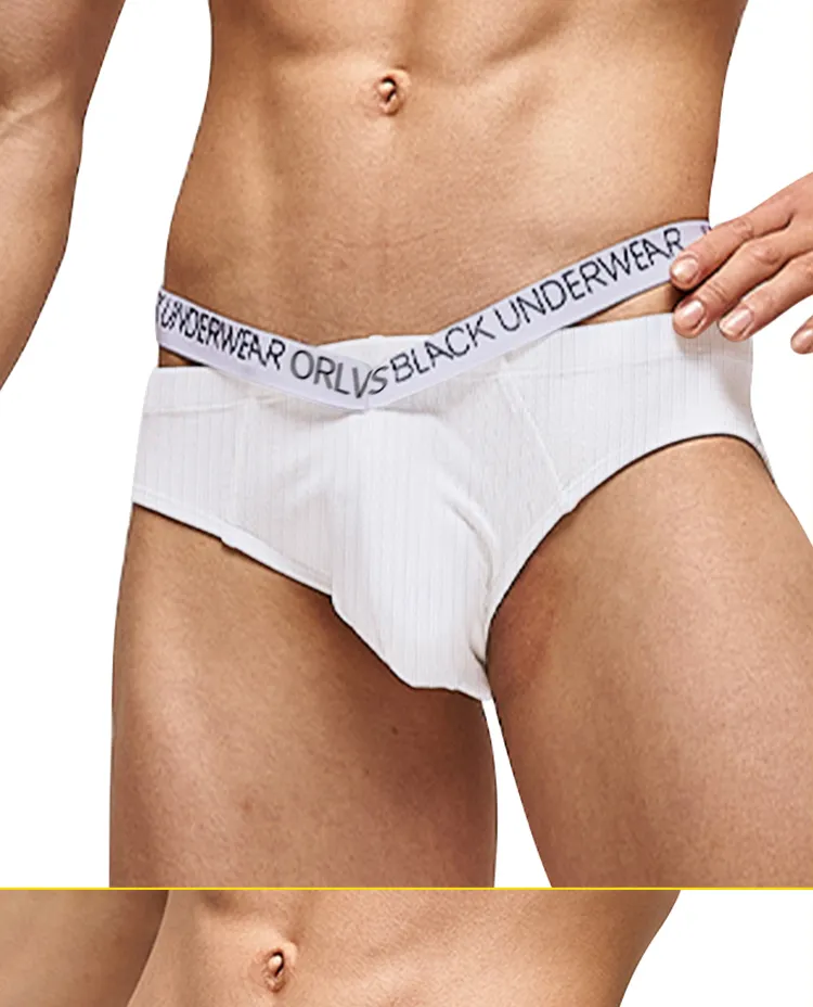 ORLVS Sexy Men's Underwear Fashion Modal Hole Briefs Underpants for Men  OR6215