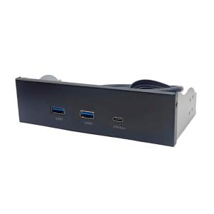 USB3.2 and Type C Front Panel for 5.25Inch Drive Bay with Double USB A Port for PC Desktop Enhances Connection