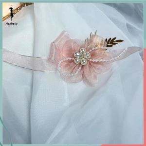 ส่วนลด 10 บาท สำหรับการซื้อ 1 ชิ้น สร้อยข้อมือสำหรับเพื่อนเจ้าสาวแสนสวยสวยหวานสง่างามริบบิ้นประดับข้อมือสำหรับเจ้าสาวดอกไม้ไข่มุกประดับอัญมณี