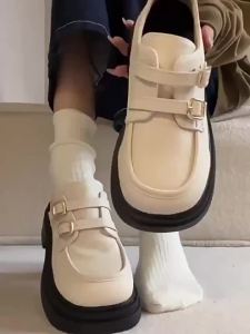 Vintage WomenS Summer New Versatile Thick-Soled Height-Increasing Round-Toe Shoes