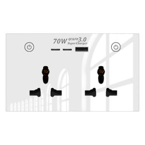 WIFI Smart Tuya USB Type C PD 70W Wall Socket UK Plug Outlet Power Touch Switch Wireless Remote by Alexa Home Smart Home