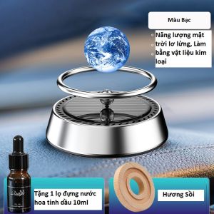 Trang trí taplo Ô tô Bộ decor Sao Hỏa Trái Đất xoay quanh Hành Tinh chạy bằng năng lượng mặt trời tặng kèm tinh dầu thơm