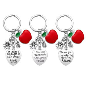 YINGRAN2 Giáo viên giáng sinh Cảm ơn bạn Quà tặng móc khóa túi phụ kiện giáo viên đánh giá cao Quà Tặng Keychain ý tưởng cho sinh nhật Giáng sinh