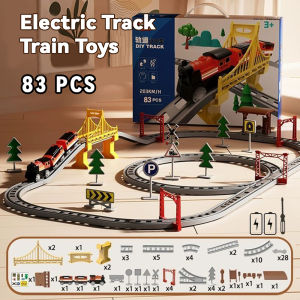 Train Toys Set For Kids Electricity Track Rail Car Toys Assembly Puzzle Railcar Educational Toy