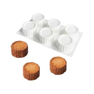 6 Cavity Tree Stump Silicone Mousse Cake Mould Chocolate Baking Molds Kitchen Tool Party Celebration Dessert Bakeware