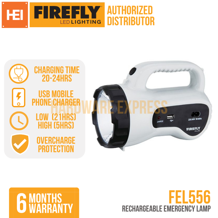 Firefly Powerful LED Torch Light With USB Phone Charger (FEL556