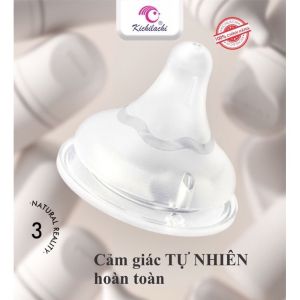 Núm vú silicon siêu mềm cổ rộng Kichilachi  Size S M L Y