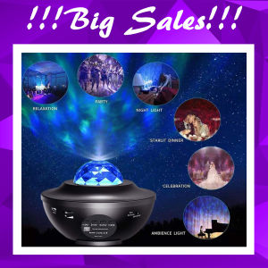 Ready Stock Galaxy light LED Projector Music Starry Water Wave LED Mulit Color Projector Light Bluetooth Speaker