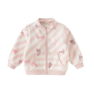 Dave Bella Children Jacket Autumn Winter Girls Warm Polar Fleece Topcoat Long Sleeve Outerwear Sweet Print Kids Clothes DB396-FF2026