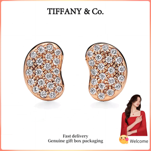 (New) Womens Fashion Earrings Rose Gold Bean design series diamond earrings Valentines Day holiday gifts