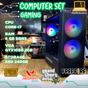 คอมพิวเตอร์ประกอบ Core-i7 / Ram 8GB / SSD 240GB / GTX1050 2GB ทำงาน เล่นเกม PUBG/FreeFire/GTAV/Valorant - ComSciComZone